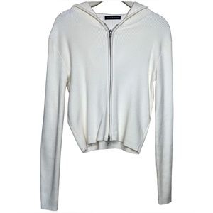 Brandy Melville fitted rubbed zip up hoodie.